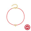 Wholesale S925 Sterling Silver Love Diamond Red Rope Bracelet With Geometric Pattern And Real Gold Plating Electroplating For Women