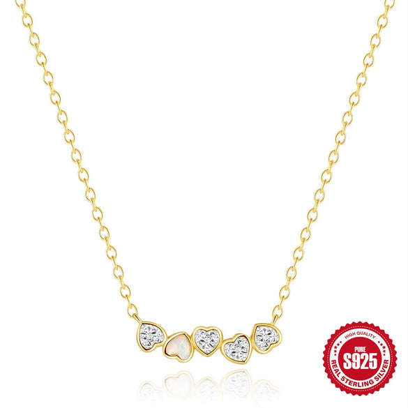 Wholesale S925 Sterling Silver Love Diamondencrusted Aobao Allmatch Necklace Earrings Jewelry Suit With Electroplating Treatment Unisex Style