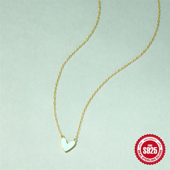 Wholesale S925 Sterling Silver Love Drop Geometric Minimalist Ochain Necklace For Women With Electroplating