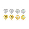 Wholesale S925 Sterling Silver Love Ear Studs With Microinlaid Zircon Fruit Pattern Electroplated For Unisex Fashionable And Allmatch