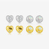 Wholesale S925 Sterling Silver Love Ear Studs With Microinlaid Zircon Fruit Pattern Electroplated For Unisex Fashionable And Allmatch