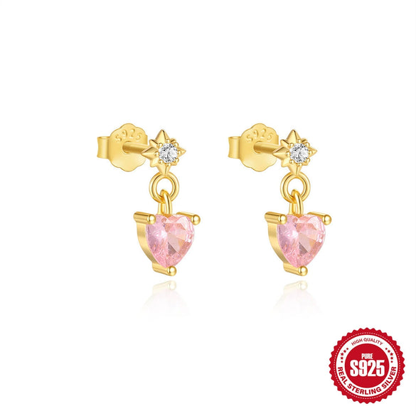 Wholesale S925 Sterling Silver Love Flower Moon Diamond Tassel Earrings With Electroplating For Women
