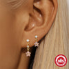 Wholesale S925 Sterling Silver Love Flower Moon Diamond Tassel Earrings With Electroplating For Women