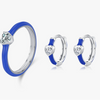 Wholesale S925 Sterling Silver Love Heart Enamel Diamond Ring Earrings For Women In Fashion Style