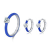 Wholesale S925 Sterling Silver Love Heart Enamel Diamond Ring Earrings For Women In Fashion Style