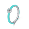 Wholesale S925 Sterling Silver Love Heart Enamel Diamond Ring Earrings For Women In Fashion Style