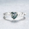 Wholesale S925 Sterling Silver Love Heart Shaped Moss Agate Inlay Jewelry Suit For Women With Aquatic Theme