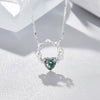 Wholesale S925 Sterling Silver Love Heart Shaped Moss Agate Inlay Jewelry Suit For Women With Aquatic Theme