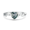 Wholesale S925 Sterling Silver Love Heart Shaped Moss Agate Inlay Jewelry Suit For Women With Aquatic Theme