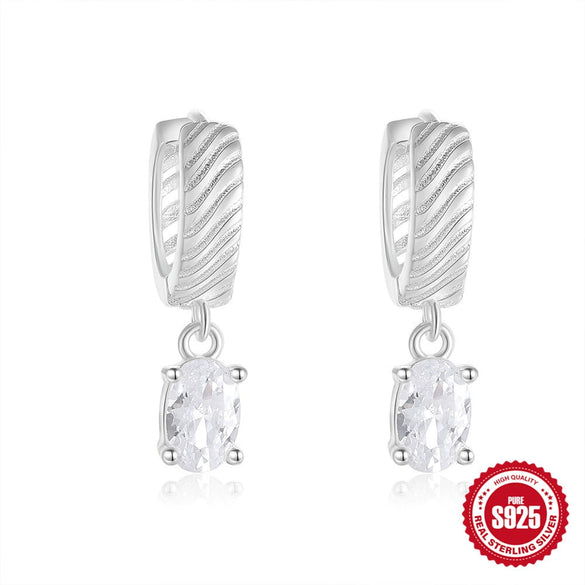 Wholesale S925 Sterling Silver Love Little Turtle Single Row Diamond Earring With Geometric Pattern And Electroplating For Women