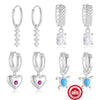 Wholesale S925 Sterling Silver Love Little Turtle Single Row Diamond Earring With Geometric Pattern And Electroplating For Women