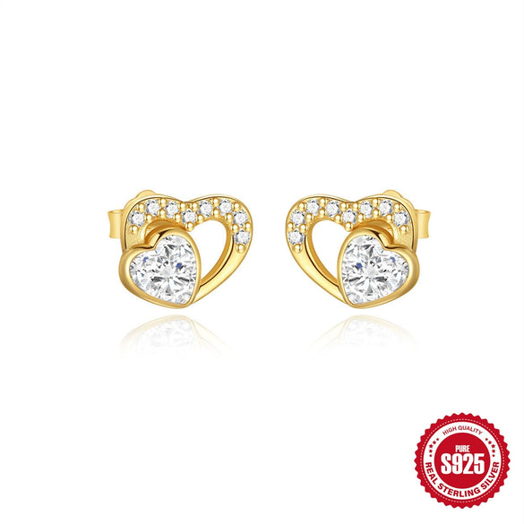 Wholesale S925 Sterling Silver Love Opal Earrings With Electroplating For Women