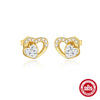 Wholesale S925 Sterling Silver Love Opal Earrings With Electroplating For Women