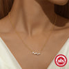 Wholesale S925 Sterling Silver Love Oper Zircon Geometric Dynamic Ochain Necklace With Electroplating For Women