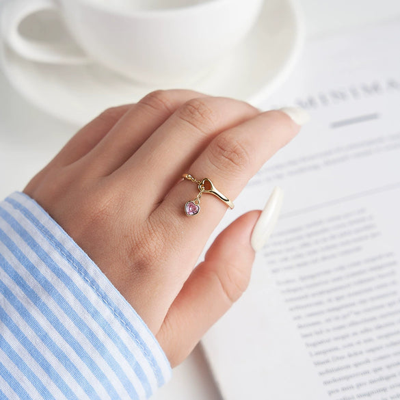 Wholesale S925 Sterling Silver Love Pendant Ring Jewelry Cute Style With Animal And Zodiac Pattern Electroplated Adjustable For Women