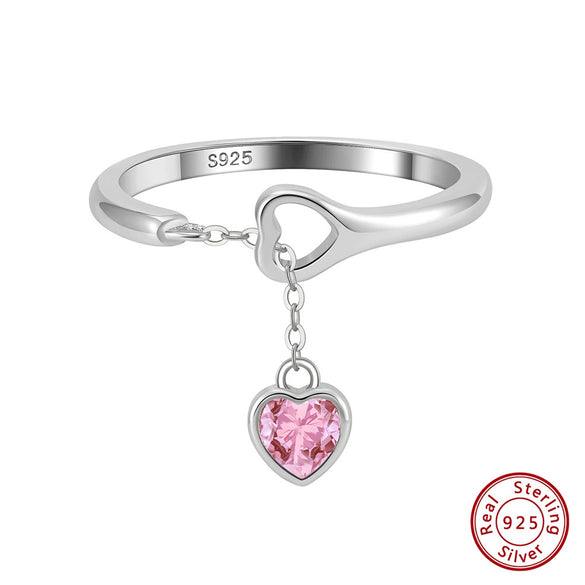 Wholesale S925 Sterling Silver Love Pendant Ring Jewelry Cute Style With Animal And Zodiac Pattern Electroplated Adjustable For Women