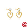 Wholesale S925 Sterling Silver Love Petal Fashion Luxury Earrings With Fourleaf Clover Element Electroplated For Women