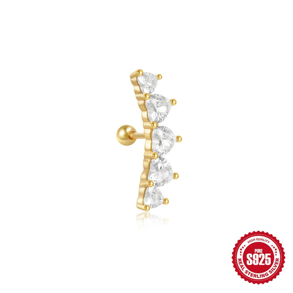 Wholesale S925 Sterling Silver Love Planet Puncture Twist Ball Earrings With Geometric Design And Electroplating For Women