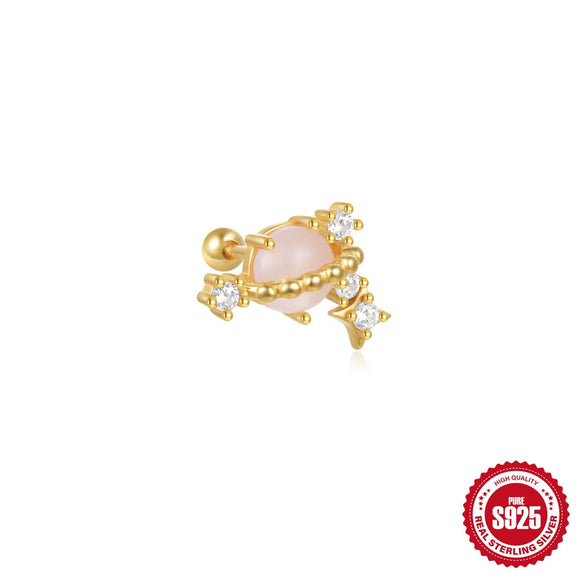 Wholesale S925 Sterling Silver Love Planet Puncture Twist Ball Earrings With Geometric Design And Electroplating For Women
