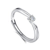 Wholesale S925 Sterling Silver Love Ring Allmatch Wave Style Unisex Opening Adjustable