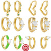 Wholesale S925 Sterling Silver Love Water Drops Geometric Enamel Electroplated Women's Earrings