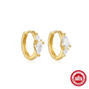 Wholesale S925 Sterling Silver Love Water Drops Geometric Enamel Electroplated Women's Earrings