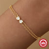 Wholesale S925 Sterling Silver Love Zircon Bow Double Layer Bracelet And Earrings Set With Electroplating Unisex High Grade Jewelry