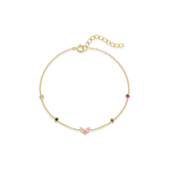 Wholesale S925 Sterling Silver Love Zircon Bracelet With Geometric Design And Electroplating For Women