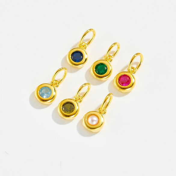 Wholesale S925 Sterling Silver Lucky Birthstone Pendant Necklace With Diamond Design And Platinum Or 18K Gold Electroplating