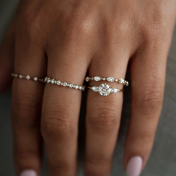Wholesale S925 Sterling Silver Luxury Square Geometric Diamond Ring For Women With Electroplating Treatment