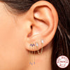 Wholesale S925 Sterling Silver Luxury Tassel Horse Eye Diamond Chain Drop Earrings With Geometric Pattern For Women