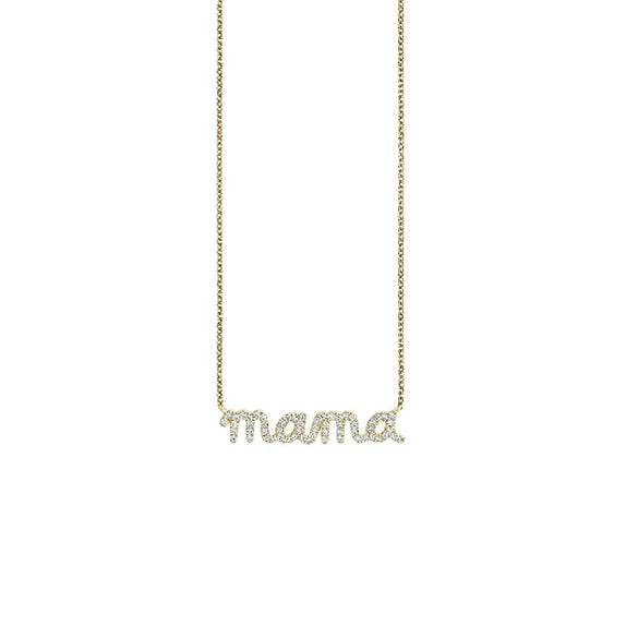 Wholesale S925 Sterling Silver Mama Diamond Letter Clavicle Necklace With Ball Chain For Women