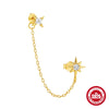Wholesale S925 Sterling Silver Mang Star Necklace Earrings Suit Electroplated Unisex Jewelry