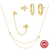 Wholesale S925 Sterling Silver Mang Star Necklace Earrings Suit Electroplated Unisex Jewelry