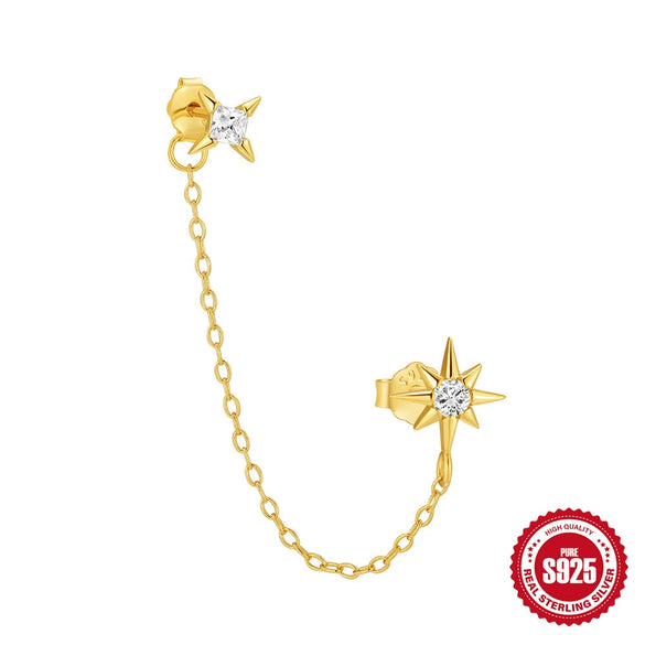 Wholesale S925 Sterling Silver Mang Star Necklace Earrings Suit Electroplated Unisex Jewelry