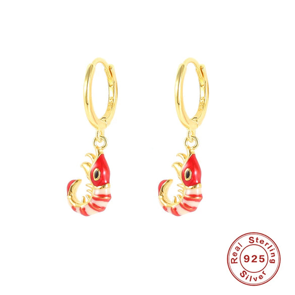 Wholesale S925 Sterling Silver Marine Animal Earrings With Geometric Design And Electroplating Fashion Creative For Women