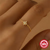 Wholesale S925 Sterling Silver Micro Diamond Geometric Star Ring For Women With Electroplating And Adjustable Chain