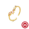 Wholesale S925 Sterling Silver Micro Inlaid Geometric Bow Ring For Women High End Sense Adjustable
