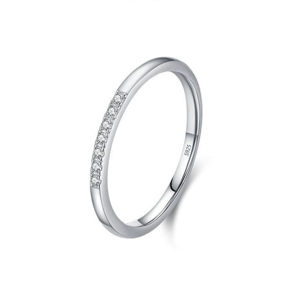 Wholesale S925 Sterling Silver Micro Inlaid Geometric Ring For Women Simple Fashion