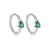 Wholesale S925 Sterling Silver Micro Inlaid Turquoise Emerald Zircon Water Drop Geometric Earrings For Women