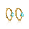 Wholesale S925 Sterling Silver Micro Inlaid Turquoise Emerald Zircon Water Drop Geometric Earrings For Women
