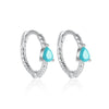 Wholesale S925 Sterling Silver Micro Inlaid Turquoise Emerald Zircon Water Drop Geometric Earrings For Women