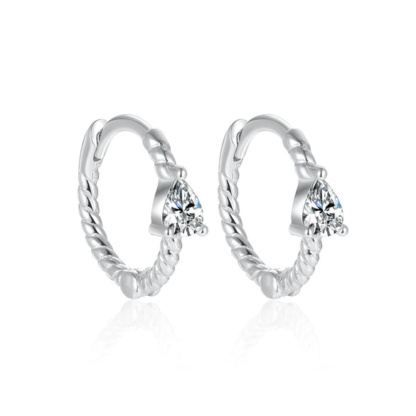 Wholesale S925 Sterling Silver Micro Inlaid Turquoise Emerald Zircon Water Drop Geometric Earrings For Women