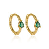 Wholesale S925 Sterling Silver Micro Inlaid Turquoise Emerald Zircon Water Drop Geometric Earrings For Women