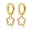 Wholesale S925 Sterling Silver Micro Inlaid Zircon Flower Hollow Earrings For Women
