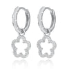 Wholesale S925 Sterling Silver Micro Inlaid Zircon Flower Hollow Earrings For Women