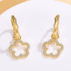 Wholesale S925 Sterling Silver Micro Inlaid Zircon Flower Hollow Earrings For Women