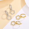Wholesale S925 Sterling Silver Micro Inlaid Zircon Flower Hollow Earrings For Women