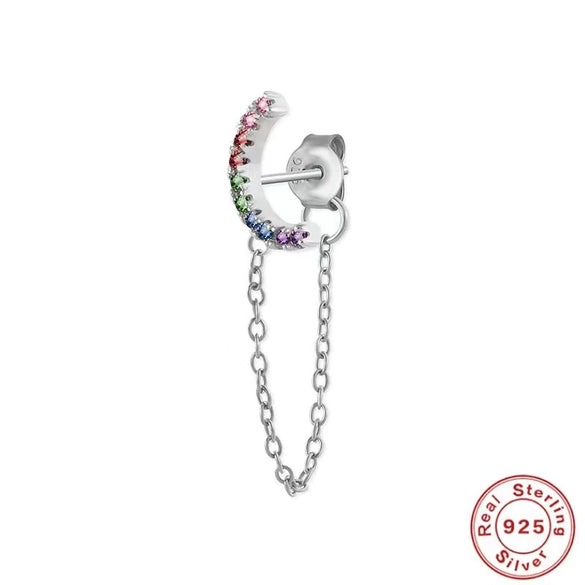 Wholesale S925 Sterling Silver Micro Inlaid Zircon Flower Moon Star Tassel Earrings With Vintage Design