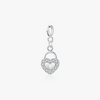 Wholesale S925 Sterling Silver Micro Inlay Heart Lock Pendant